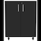 Tuhome Storage Cabinet, Casters, Double Door, Two Interior Shelves, Black BBN6773 - alternate 8